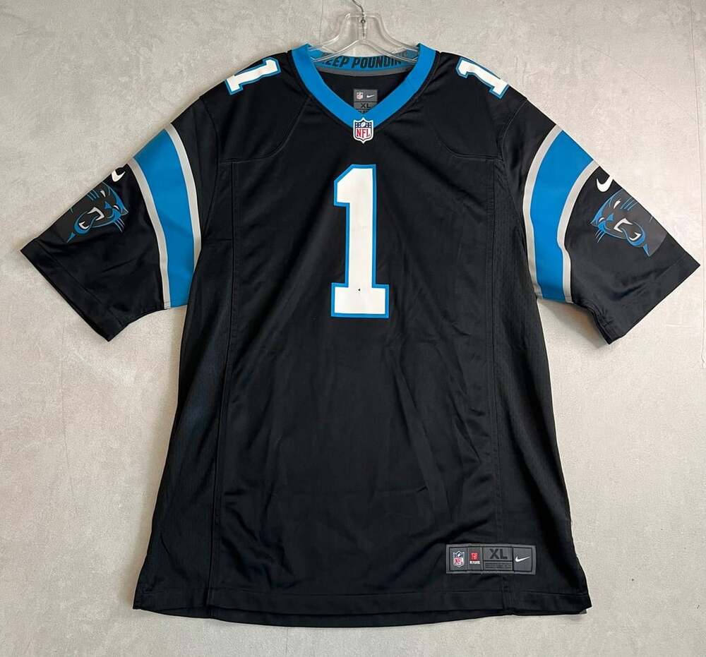 Nike Cam Newton Carolina Panthers 1 Jersey Size XL Black NFL Football